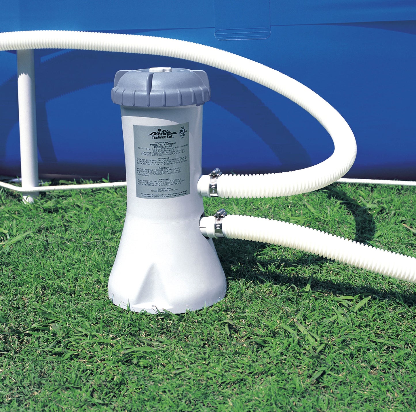 INTEX "Easy Set" round pool above ground pool including 12V filter pump ladder, groundsheet & cover film (4.57x1.07 m), round pool volume 12,430 L, blue (28166GN)