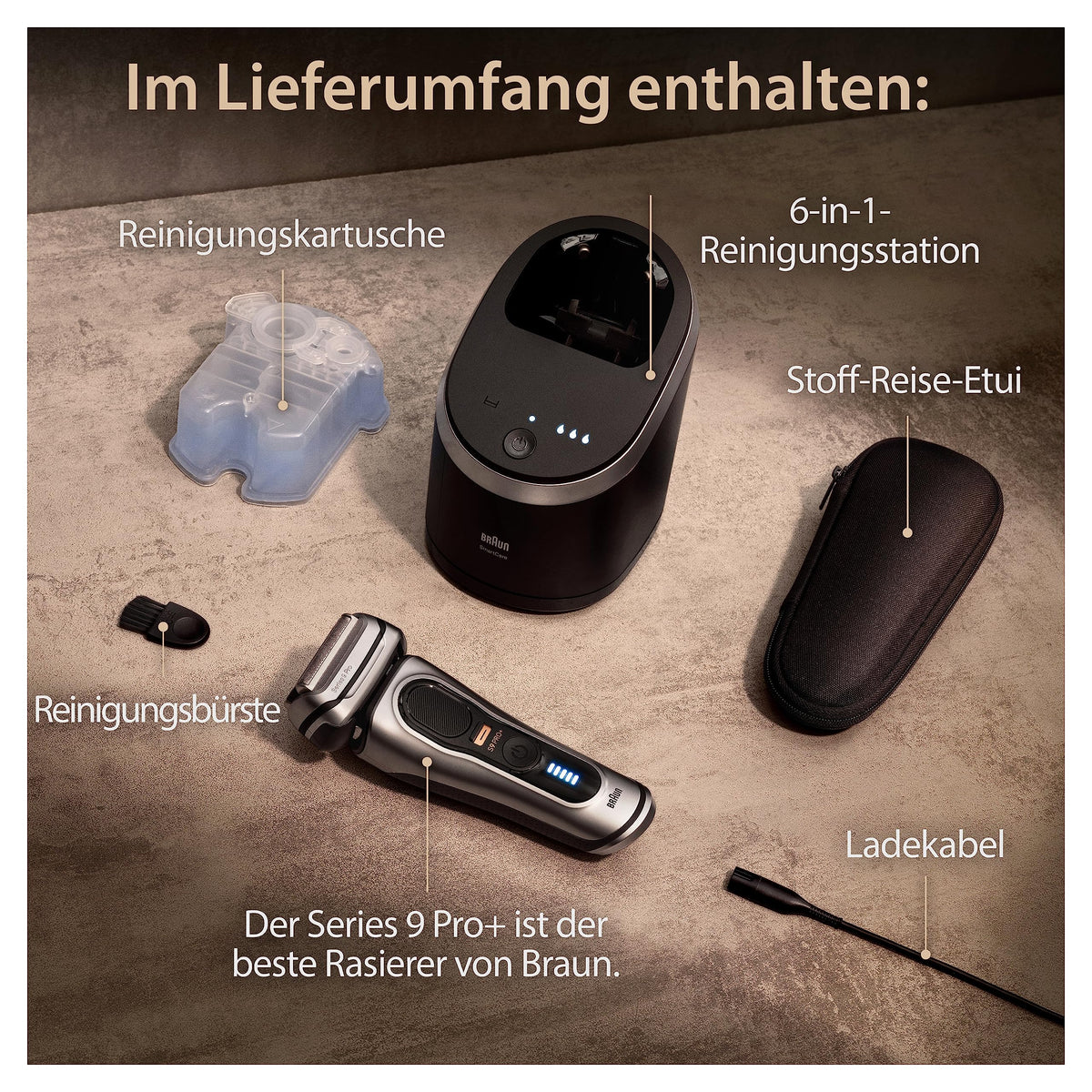 Braun Rasierer Herren Elektrisch Series 9 Pro+, 9567cc, Silber