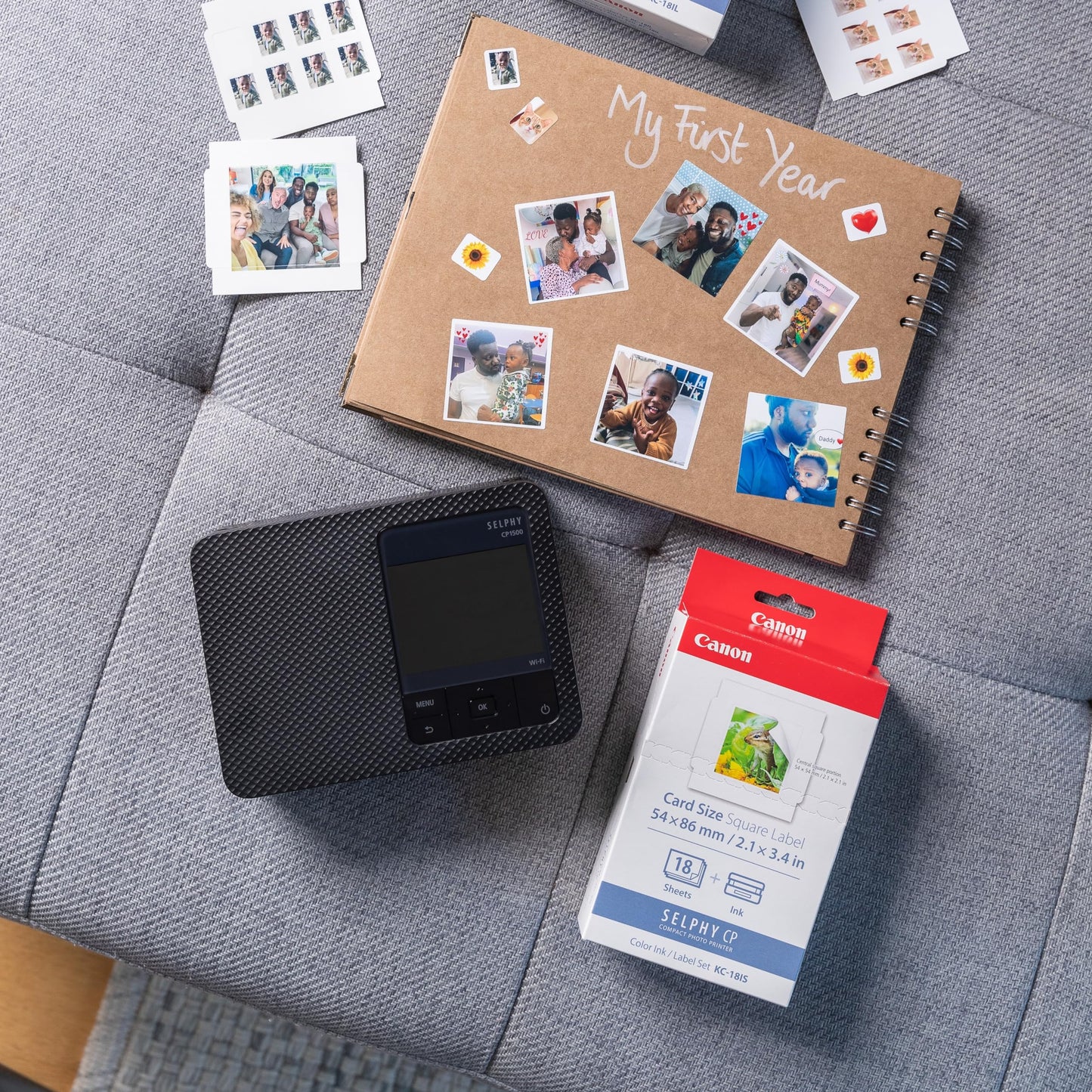 Canon SELPHY KC-18IS Square Sticker Ink and Paper Set (7429B001)