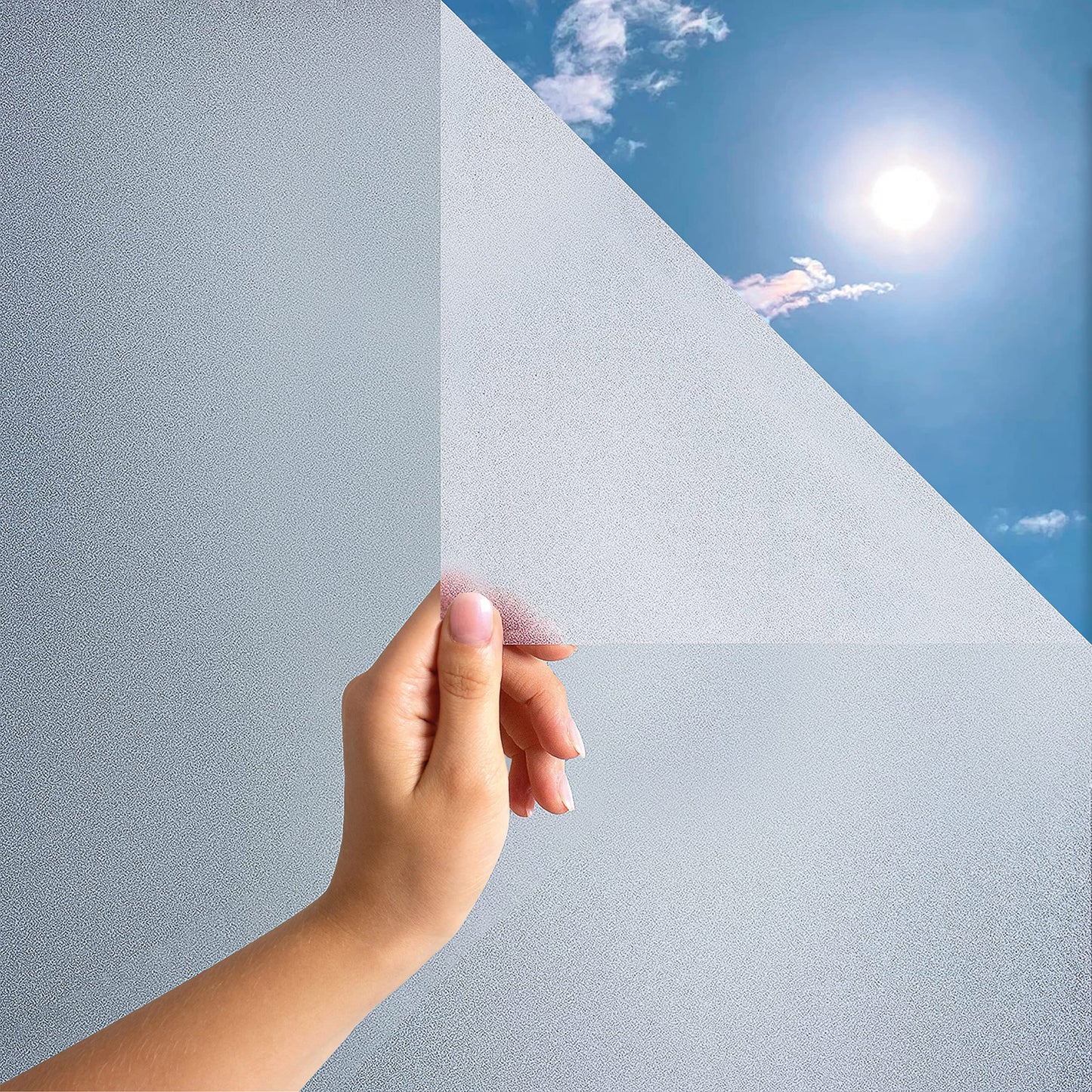 MARAPON window film opaque in matt 0.90x4 m statically adhesive privacy film window, frosted glass film window film opaque from the outside for privacy and UV protection or window decoration - MFF9040