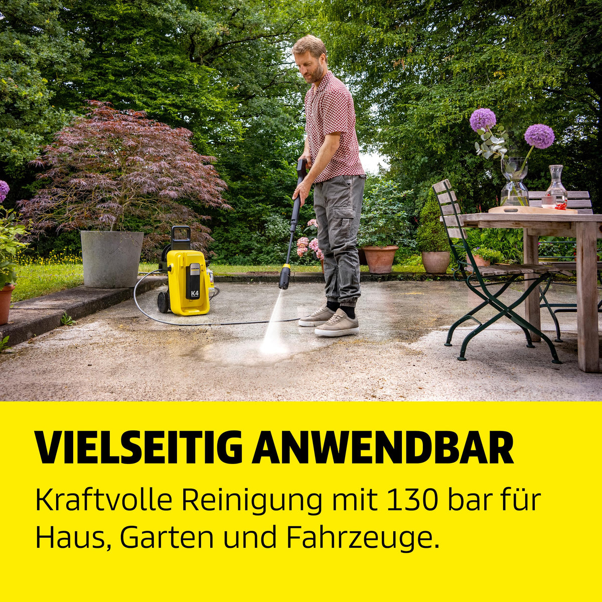 Kärcher High Pressure Cleaner K 4 Comfort Premium Home, 130 bar, 420 l/h, 30 m²/h, Hose Reel, Multi Jet, Electric - 1.324-753.0