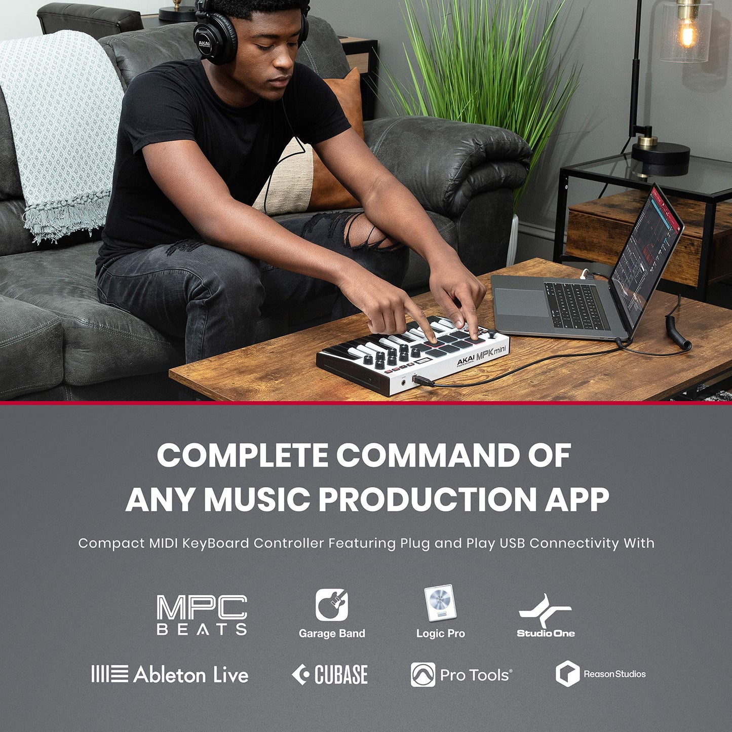 AKAI Professional Midi Controller + Sustain Pedal Bundle