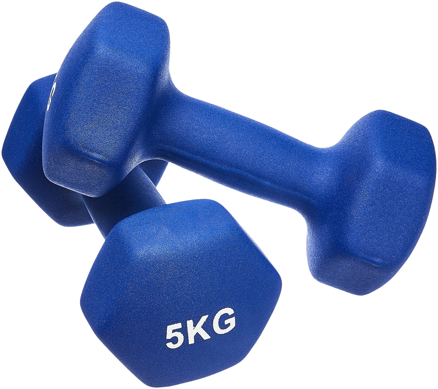 Amazon Basics Neoprene Dumbbell Weights (Sets of 2, 5kg Dumbbells) Blue - NPDBP5KG