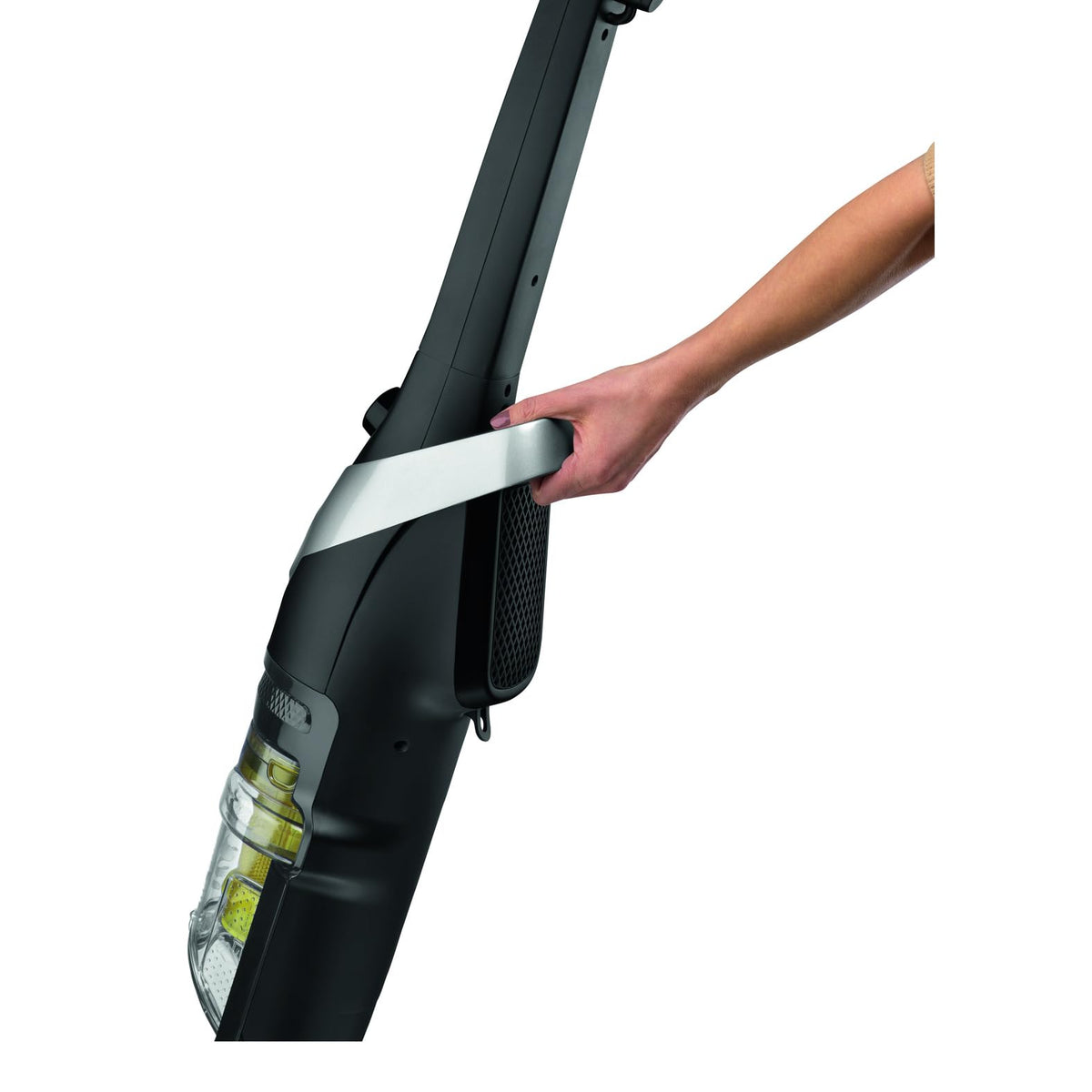 Rowenta Powerline Extreme Cyclonic, bagless handheld vacuum cleaner with power cord, features a new highly gliding nozzle, very quiet floor vacuum cleaner, high suction power without a bag, black-silver-yellow, RH8155. - RH8155WA