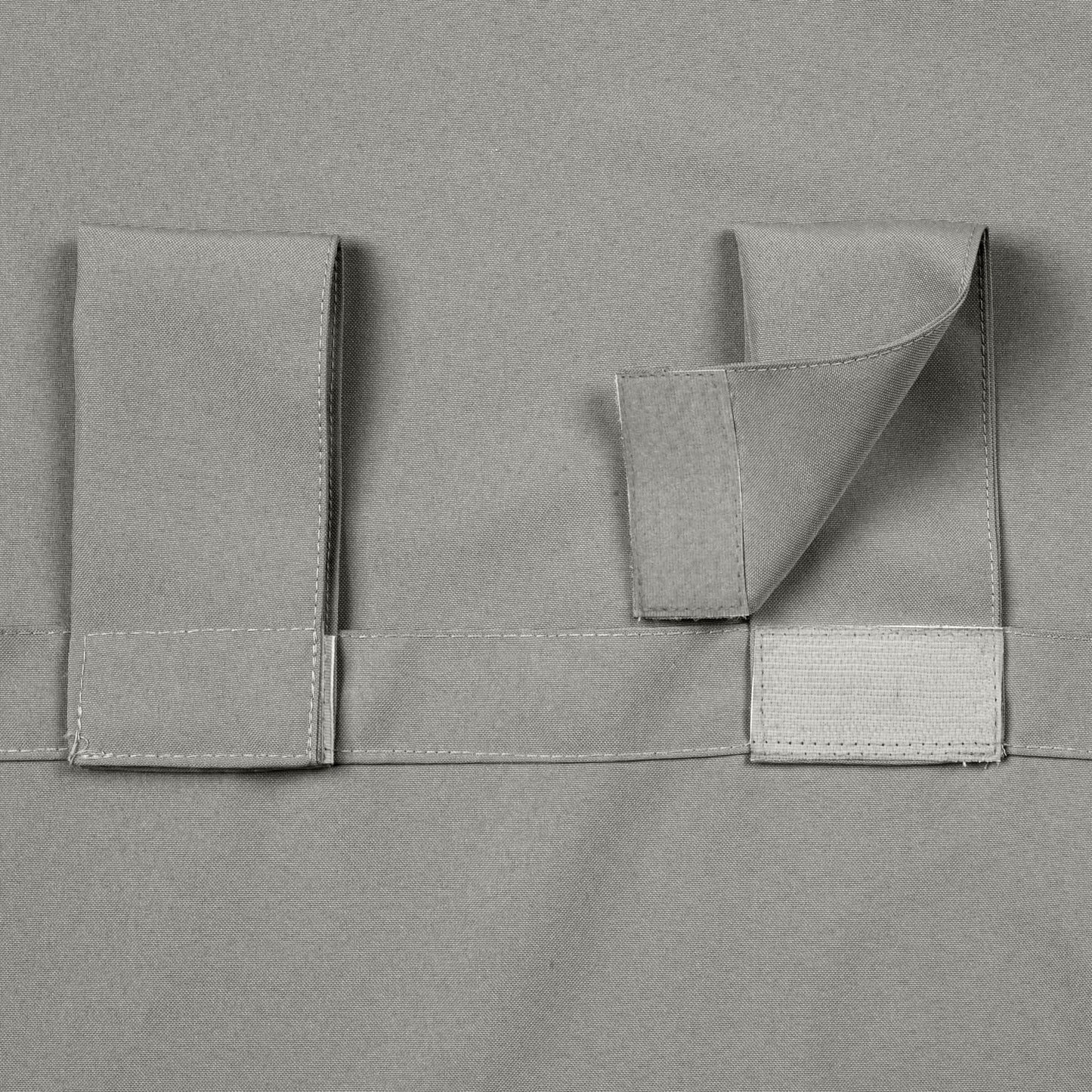 Eurofirany Garden Outdoor Curtain with Velcro Loops, 1 Piece, Opaque & Weatherproof, UV Protection, for Balcony Patio Pergola Gazebo, H200 x W155 cm, Light Gray - ZAS/GARDEN