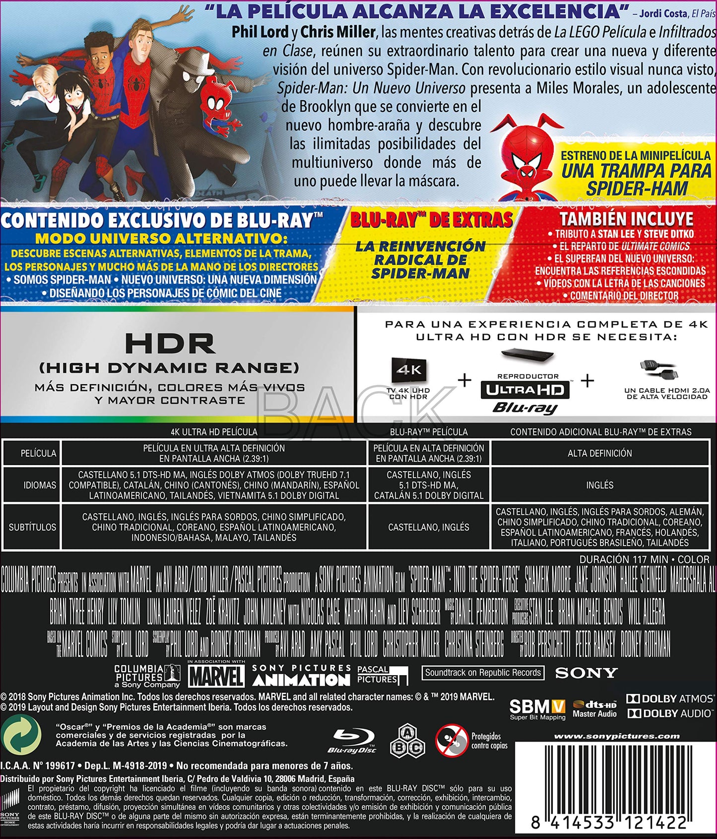 Spider-Man: A Nuevo Universo (4K Ultra-HD + Blu-ray) - SV-T-841