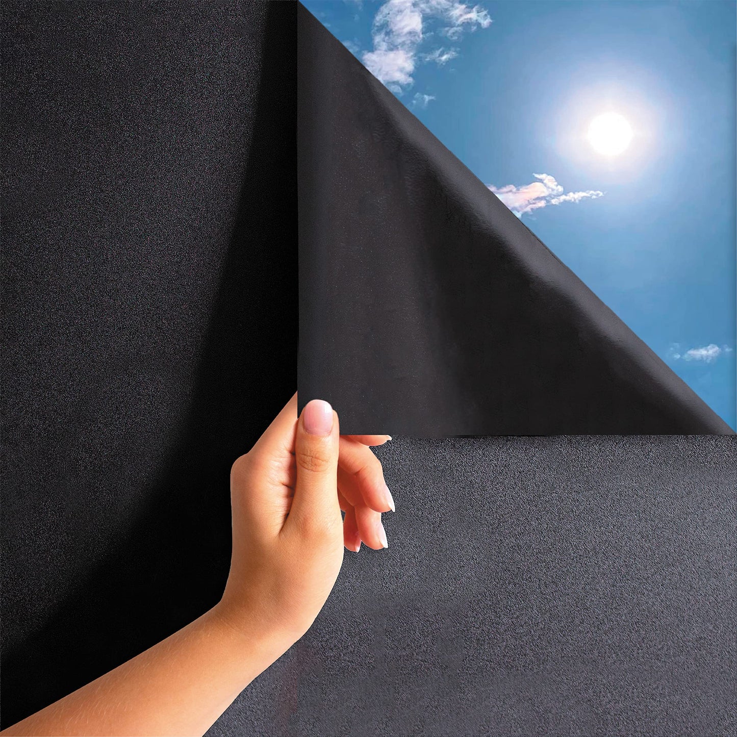 MARAPON window film opaque self-adhesive in black 1.18x2 m blackout film with high privacy protection privacy film window static adhesive film window privacy blackout glass film - MFF12020S