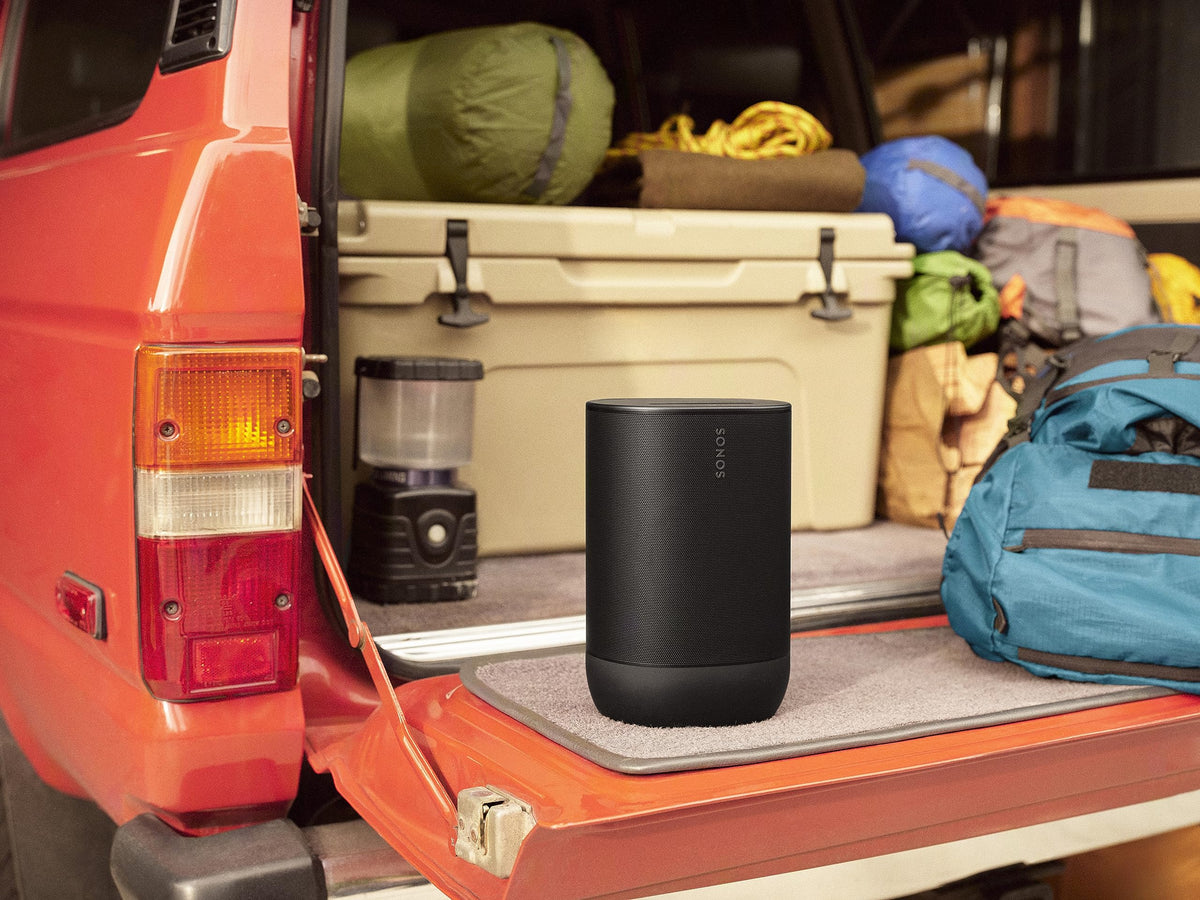Sonos Move 2 | Portable speaker with WiFi, Bluetooth, compatible with Amazon Alexa, at least 24 hours battery life and wireless charging station - Black - MOVE2EU1BLK