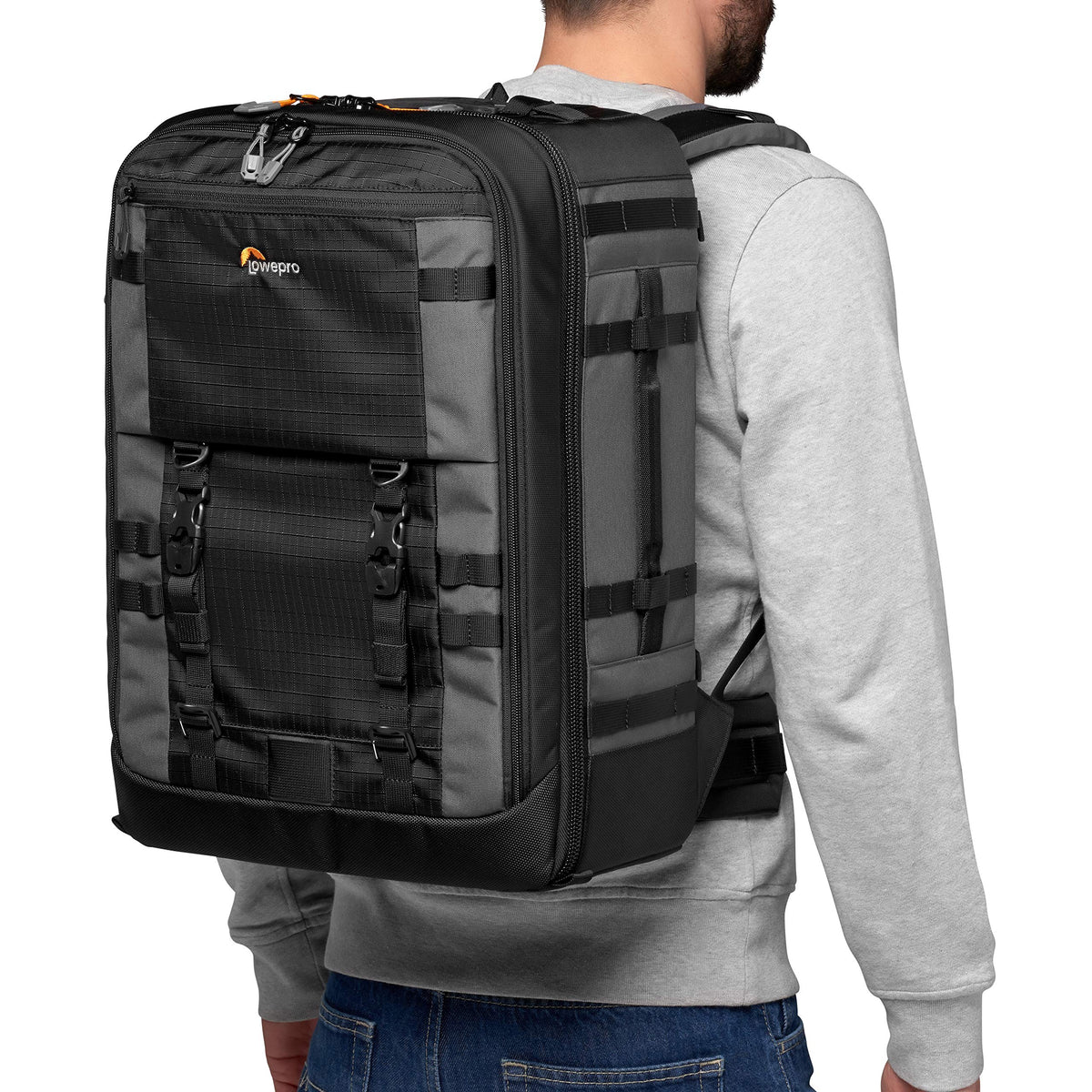 Lowepro Pro Trekker BP 450 AW II, Camera Bag, Backpack with Recycled Fabric, Fits 15” Laptop or Tablet, Maxfit Dividers, Weatherproof Cover, Mirrorless DSLR Case, Black Dark Grey, LP37269-GRL