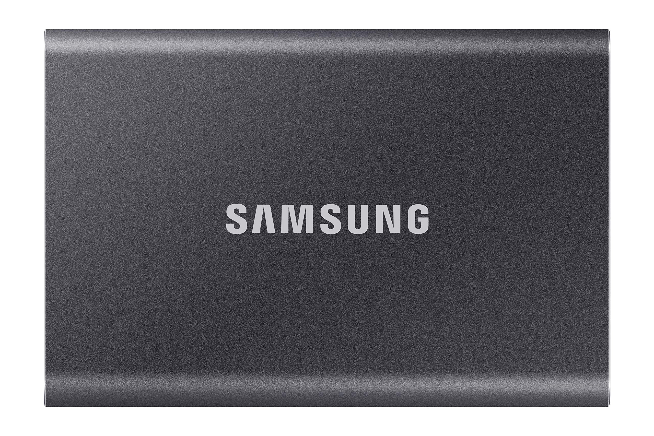 Samsung Portable SSD T7, SSD 4TB, USB 3.2 Gen.2, 1.050 MB/s citire, 1.000 MB/s scriere, hard disk SSD extern pentru iPhone 15 și modele mai noi, Mac, PC, smartphone și consolă de jocuri, Gri, MU-PC4T0T/WW