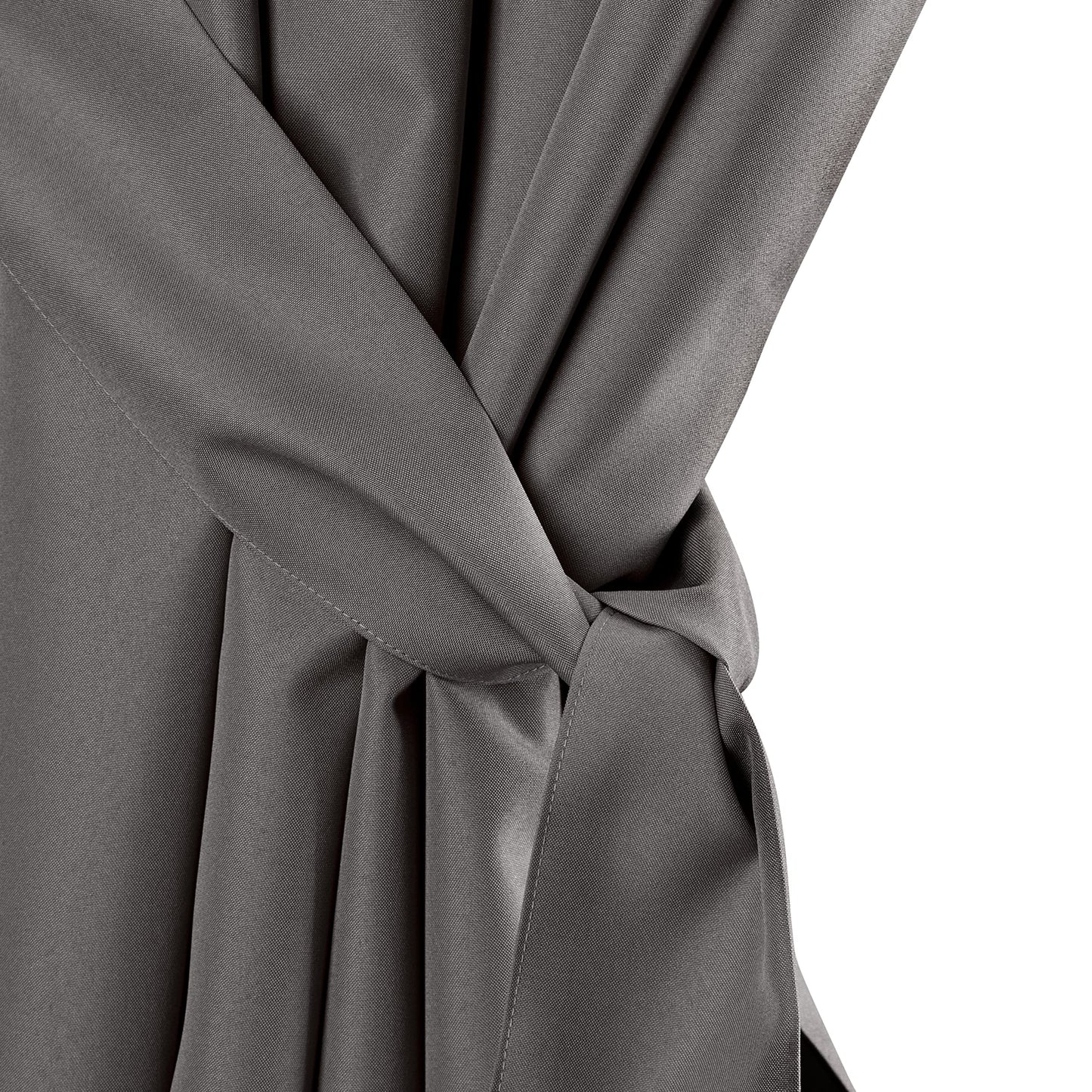 Eurofirany Garden Outdoor Curtain with Velcro Loops, 1 Piece, Opaque & Weatherproof, UV Protection, for Balcony Patio Pergola Gazebo, H240 x W155 cm, Dark Gray - ZAS/GARDEN