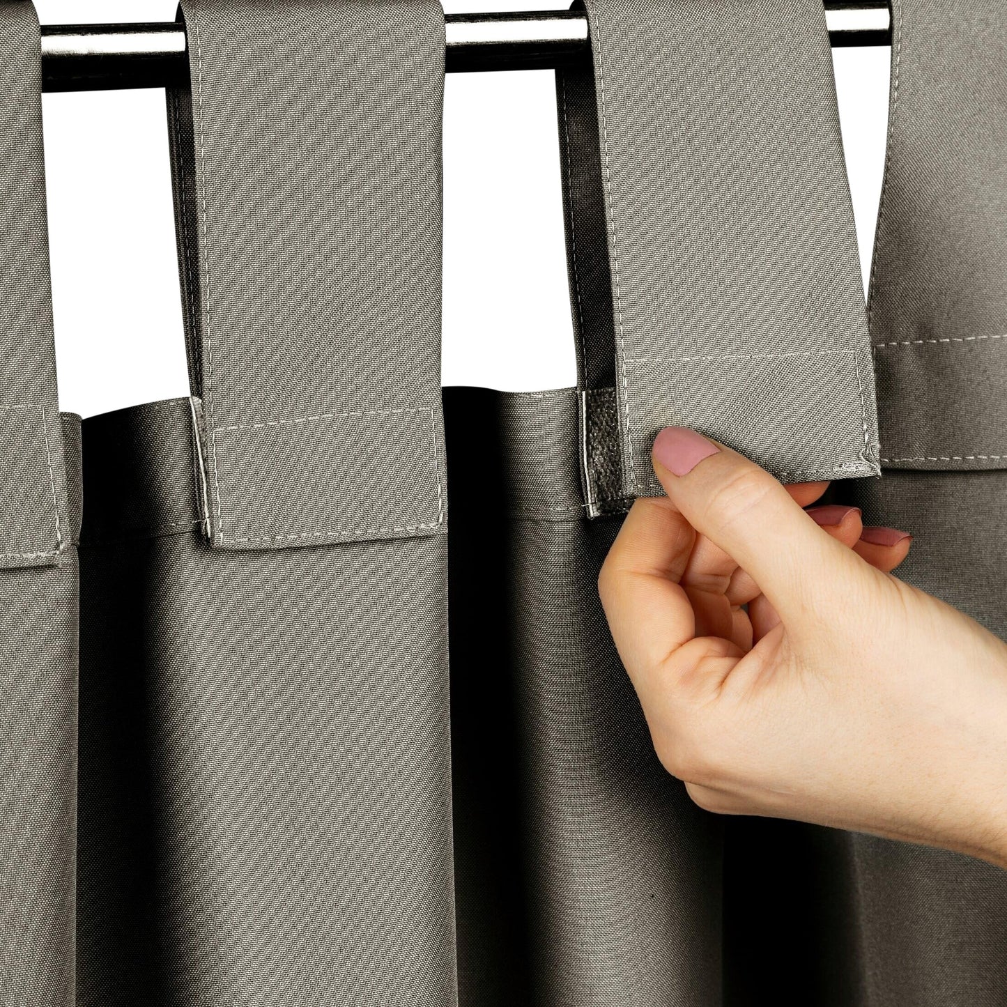 Eurofirany Garden outdoor curtain with loop curtain - 1 piece. Removable loops, sun protection, privacy screen, windproof, waterproof curtain for gazebo, terrace, pergola, 155 x 240 cm, cappuccino - ZAS/GARDEN